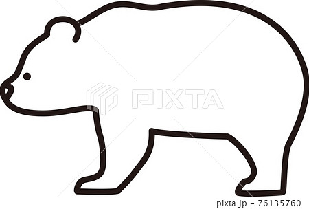 くま かわいいイラスト 線画のイラスト素材