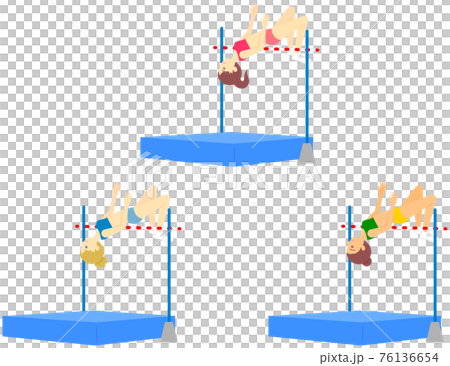 Illustration of a female athlete doing a high jump Illustration of a female athlete doing a high jump 76136654
