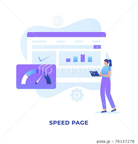 Flat illustration site speed concept. Illustration for websites, landing pages, mobile applications, posters and banners 76137276
