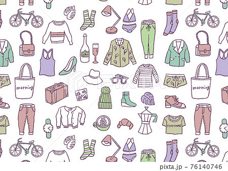 服のイラスト_模様_シームレス03 服のイラスト_模様_シームレス03 76140746
