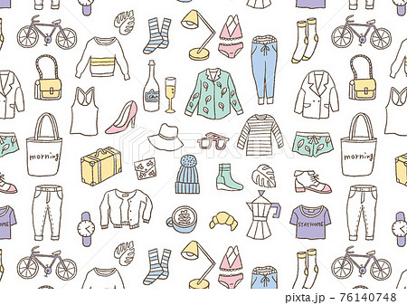 服のイラスト 模様 シームレス01のイラスト素材