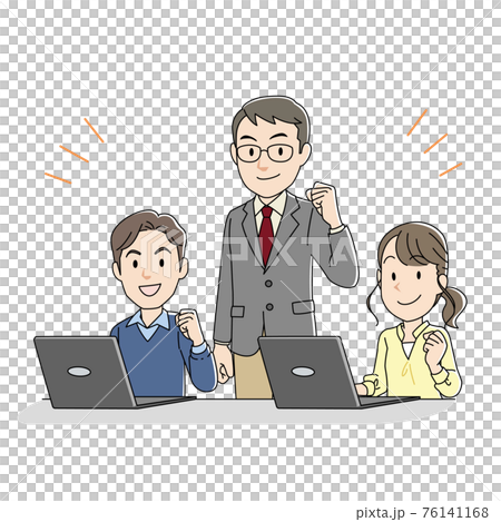 優しいタッチのパソコン教室の先生と生徒イラスト キリリ のイラスト素材