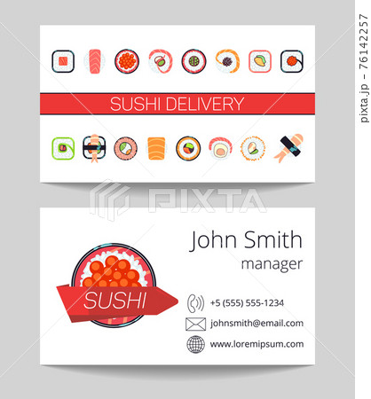 Sushi delivery business card template Sushi delivery business card template 76142257