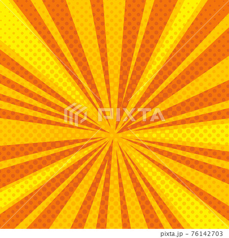 Pop art cartoon retro blast, sunburst background with halftone dotted texture Pop art cartoon retro blast, sunburst background with halftone dotted texture 76142703