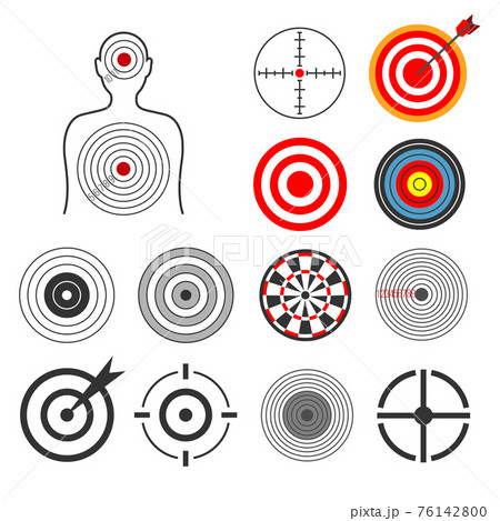 People, animals, dart, silhouette shooting target set 76142800