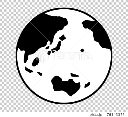 地球 イラスト素材 白黒のイラスト素材