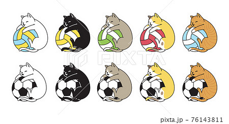 Cat Vector Football Volleyball Soccer Kitten のイラスト素材