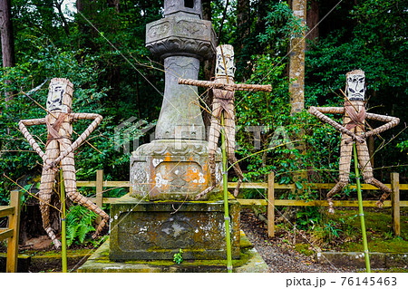 コロナ退散祈願、鹿島神宮（茨城県）の大助人形（藁人形）の写真素材