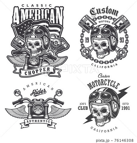 Set of Vintage motorcycle  t-shirt prints 76146308