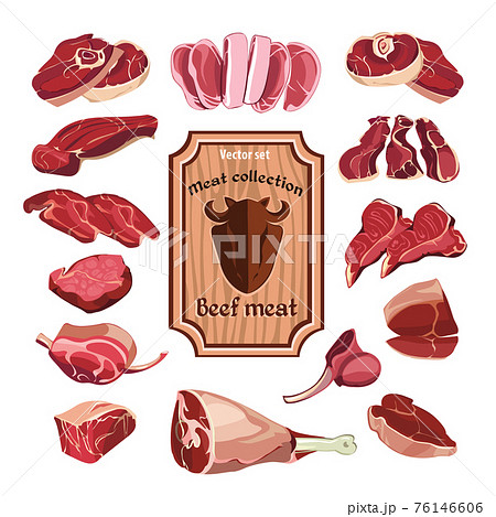 Hand Drawn Meat Elements Set Hand Drawn Meat Elements Set 76146606