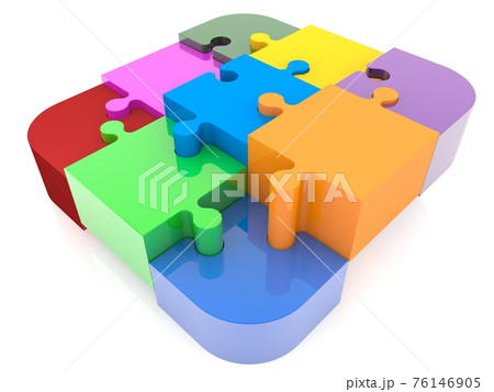 Business diagram of colored puzzle pieces Business diagram of colored puzzle pieces 76146905