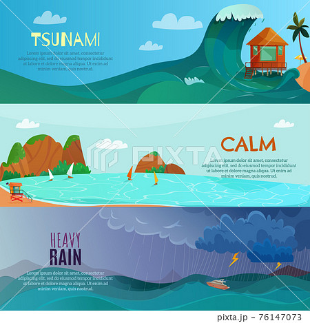 Seaside Landscapes Banners Set 76147073