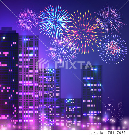 Big City Fireworks Composition 76147085