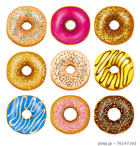 Realistic Donuts Set 76147163