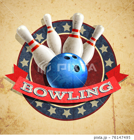 絵画 boring bowling Bowling Emblem Backgroundのイラスト素材 [76147495] - PIXTA