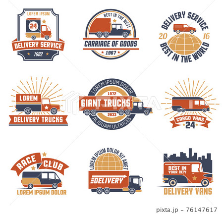 Delivery Logo Emblem Set 76147617