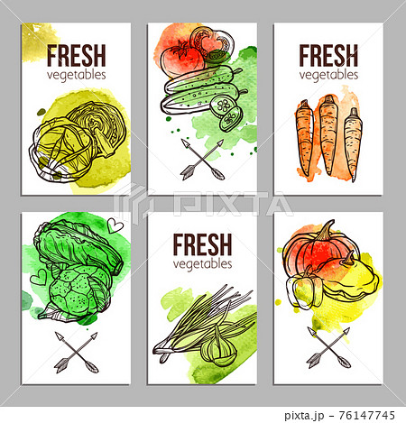Cards With Vegetables Cards With Vegetables 76147745