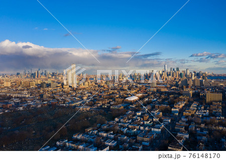 Cityscape of Manhattan, New York on Sunny Day. Aerial View. United States of America. View from Cityscape of Manhattan, New York on Sunny Day. Aerial View. United States of America. View from 76148170