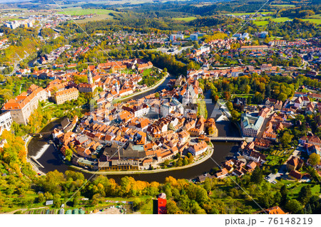 Aerial view of Cesky Krumlov Aerial view of Cesky Krumlov 76148219