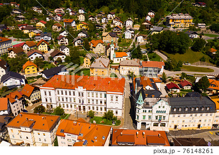 Aerial view of Idrija 76148261