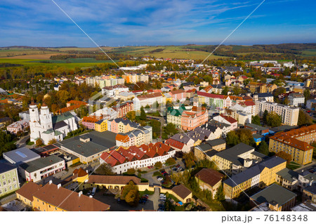 Aerial view of Krnov cityscape, Czech Republic 76148348