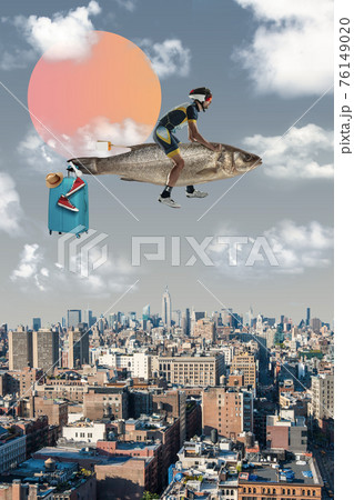 Modern design, contemporary art collage. Inspiration, idea, trendy urban style. Modern design, contemporary art collage. Inspiration, idea, trendy urban style. 76149020