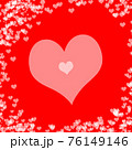 Illustration red background with hearts 76149146