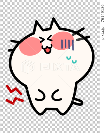 お腹を下す腹痛にゃんこのイラスト素材