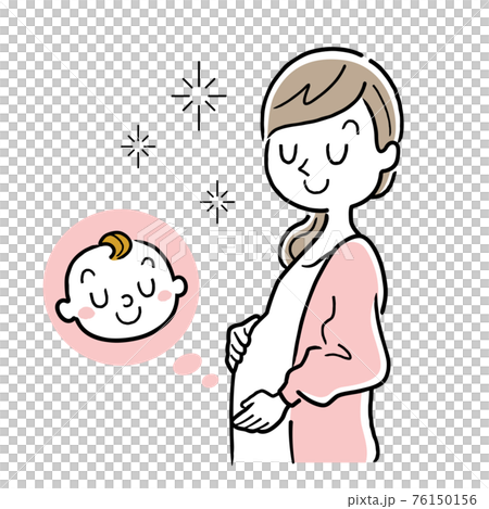 Vector Illustration Material: Young pregnant woman who can't wait to give birth Vector Illustration Material: Young pregnant woman who can't wait to give birth 76150156