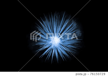 Blue big bang science object with glowing core 76150729