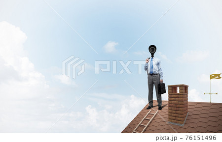 Concept of home security and privacy protection with camera head 76151496