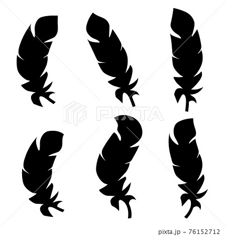 illustration of an old feather. Feather feather silhouette. Retro image of letter with feather icon. illustration of an old feather. Feather feather silhouette. Retro image of letter with feather icon. 76152712