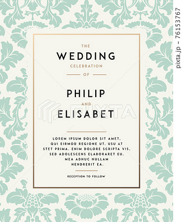 Vintage Wedding Invitation Template 76153767