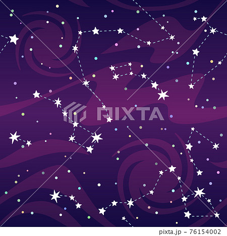Seamless pattern of constellations on black background 76154002