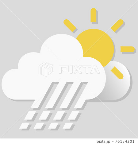 Isolated vector object weather icon Sunny, partly cloudy, chance of showers 76154201