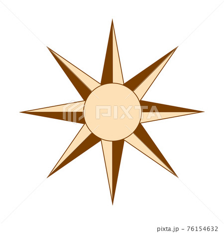 Magic concept, vintage sun with face, gold and black, engraving stylized. Illustration for astrology, boho design, pagan symbols for divination. 76154632