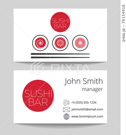 Japanese sushi bar business card template 76154916