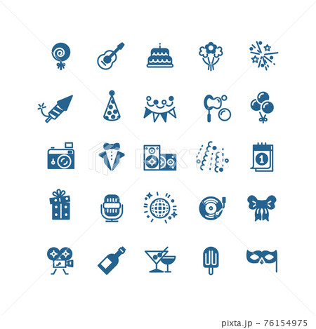Party fun wedding celebration icons Party fun wedding celebration icons 76154975