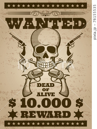 Retro Wanted Poster In Wild West Thematicのイラスト素材