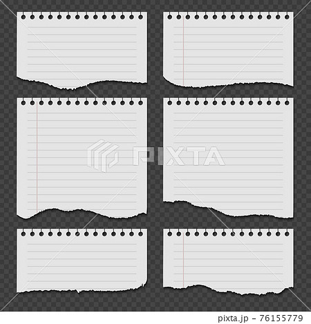 Notebook papers with torn, ripped edge set Notebook papers with torn, ripped edge set 76155779