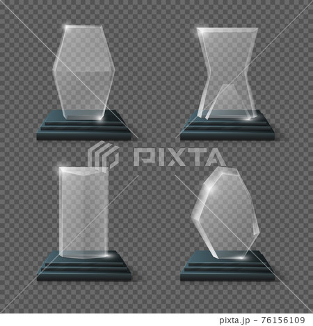 Crystal glass trophy winning business awards set 76156109