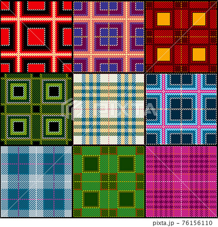 Classic tartan, british traditional stripe, plaid seamless patterns set 76156110