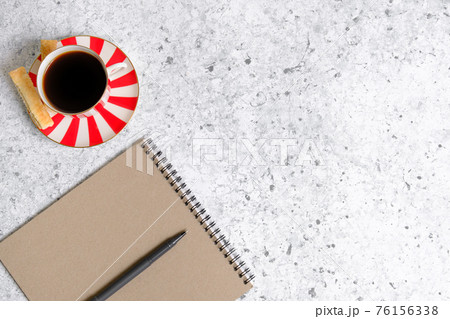 Coffee in a cup, cookies and notepad Coffee in a cup, cookies and notepad 76156338