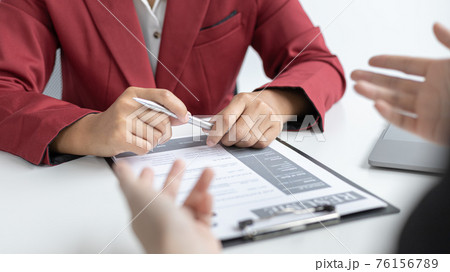 Job interview, Job applicants are talking about their abilities and past work experience to the staff, Testing the talent and skills of job applicants, Employment and selection concepts. 76156789