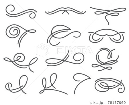 Ornate calligraphy type victorian swirls set Ornate calligraphy type victorian swirls set 76157060