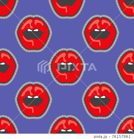 Bright lips patch seamless pattern 76157061