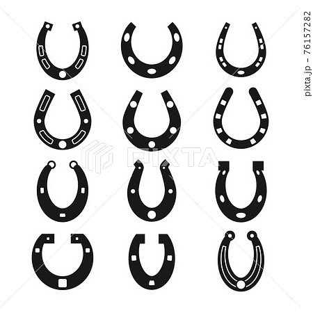 Horseshoe icons, lucky symbols set 76157282