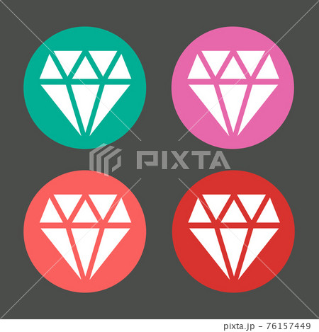 diamond in colorful circles icons set 76157449