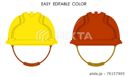 construction helmet icon in flat style. Protective uniform of worker in hazardous production. Labor Day May 1st. Color vector 76157905