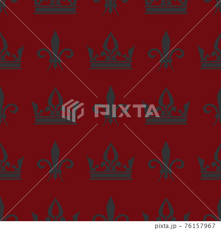 Red crowns and fleur de lis seamless pattern Red crowns and fleur de lis seamless pattern 76157967